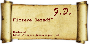 Ficzere Dezső névjegykártya