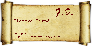 Ficzere Dezső névjegykártya